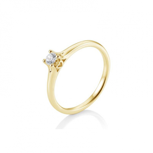 SOFIA DIAMONDS prsten ze žlutého zlata s diamantem 0,10 ct prsten BE41/05680-Y