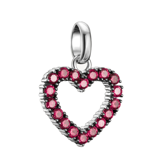 THOMAS SABO CONNECT přívěsek charm Heart with red stones přívěšek CC1237-639-10