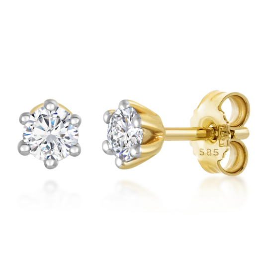 SOFIA DIAMONDS zlaté náušnice s diamanty 2 x 0,075 ct náušnice UDER21525Y-H-I1