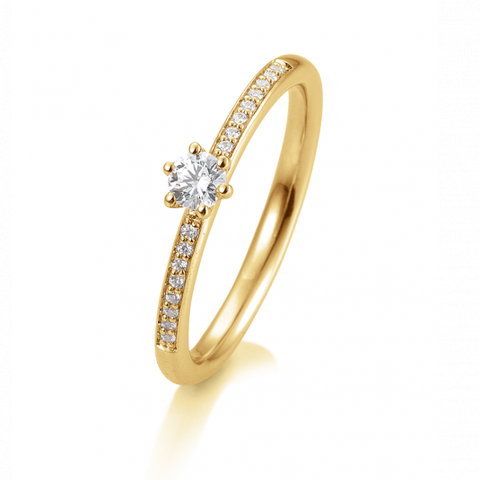 SOFIA DIAMONDS Prsten 14 k žluté zlato s diamanty 0,23 ct prsten BE41/05804-Y