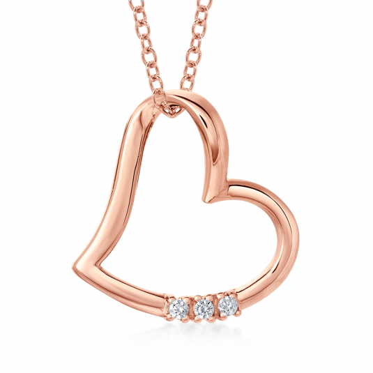 SOFIA DIAMONDS zlatý přívěsek srdce s diamantem 0,03 ct přívěšek AUAOQP14R0P-H-I