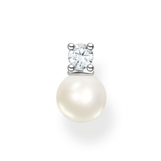 THOMAS SABO kusová náušnice Pearls with white stone silver náušnice H2214-167-14