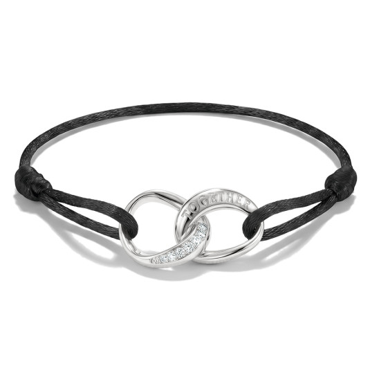 THOMAS SABO textilní černý náramek Together with white zirconia náramek A2236-051-11