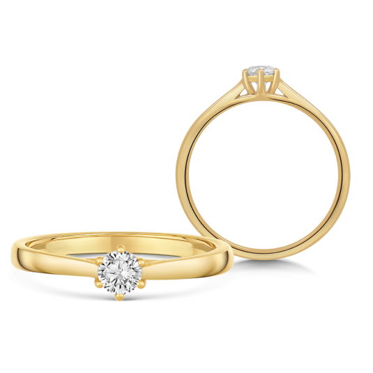 SOFIA DIAMONDS zlatý zásnubní prsten s diamantem 0,23 ct H/I1 prsten UDRG47931Y-H-I1