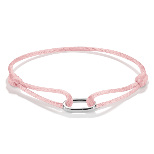 THOMAS SABO CONNECT strieborný náramok Textile Bracelet Pink C1210-001-9