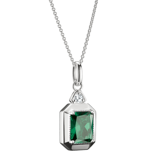 THOMAS SABO náhrdelník Green Octagon Stone náhrdelník KE2366-166-6