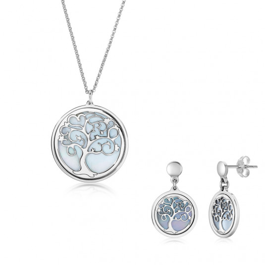SOFIE stříbrný set náušnice a náhrdelník šperkový set AMCLF3901-45+AMORF3904