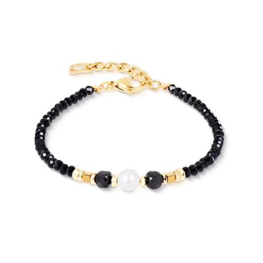 COEUR DE LION náramek GeoCUBE Astoria Noir Pearl Gold náramek 1141-30-1300