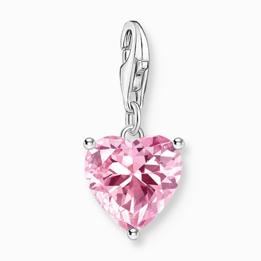 THOMAS SABO přívěsek charm Silver heart with pink stone přívěšek 2205-051-9