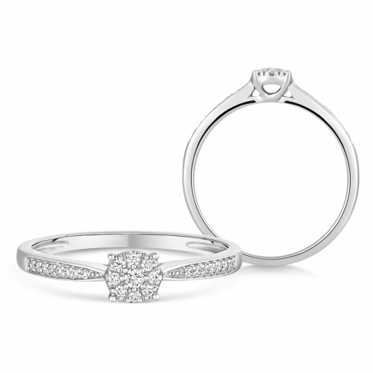 SOFIA DIAMONDS zlatý zásnubní prsten s diamanty 0,10 ct prsten UDRG59133W-H-I1