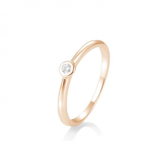 SOFIA DIAMONDS prsten z růžového zlata s diamantem 0,05 ct prsten BE41/85771-6-R