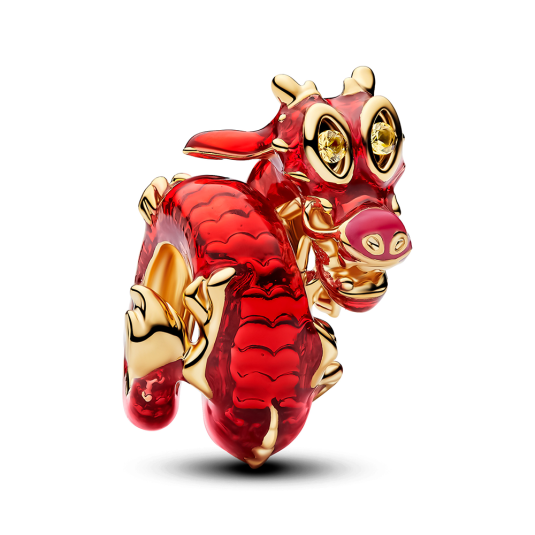 PANDORA Disney pozlacený korálek Mulan Mushu přívěšek 764949C01