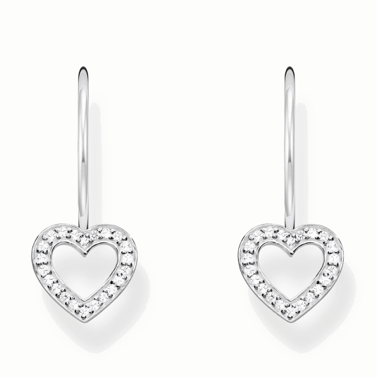 THOMAS SABO náušnice White heart náušnice H2292-051-14