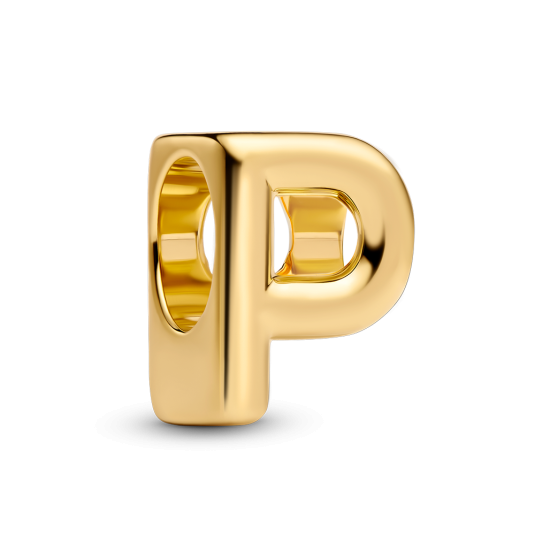 PANDORA pozlacený korálek písmeno P přívěšek 763962C00