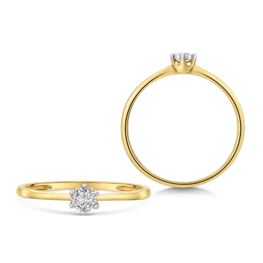 SOFIA DIAMONDS zlatý zásnubní prsten s diamantem 0,05 ct prsten UDRG65943Y-H-I1
