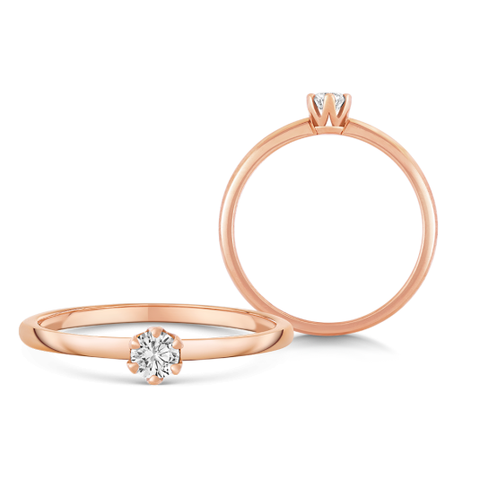 SOFIA DIAMONDS zlatý zásnubní prsten s diamantem 0,15 ct H/SI prsten PAF1370R