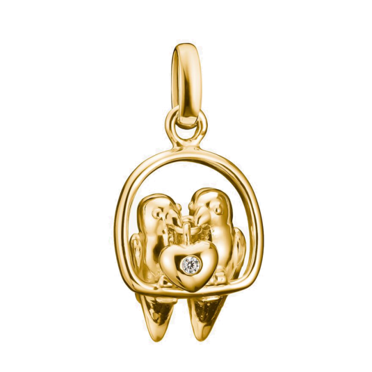 THOMAS SABO CONNECT přívěsek charm Lovebirds gold-plated přívěšek CC1240-414-14