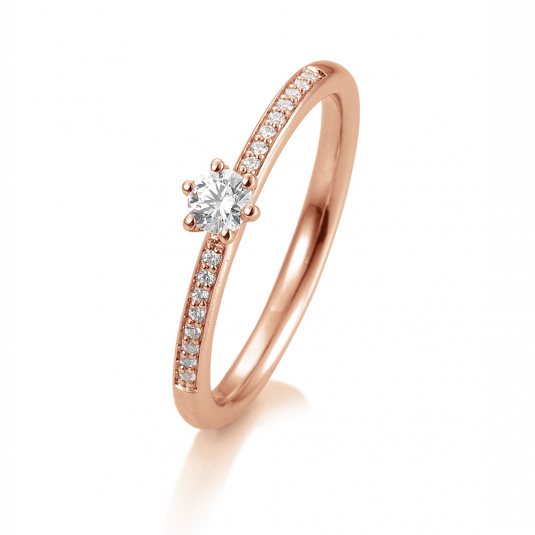 SOFIA DIAMONDS Prsten 14 k růžové zlato s diamanty 0,23 ct prsten BE41/05804-R