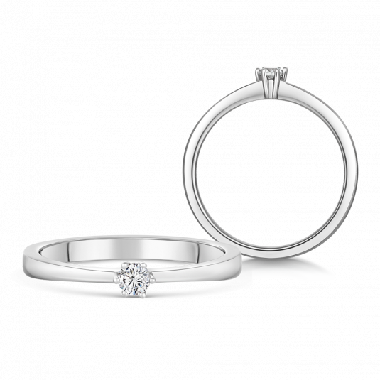 SOFIA DIAMONDS zlatý zásnubní prsten s diamantem 0,10 ct prsten BDRB00067WG