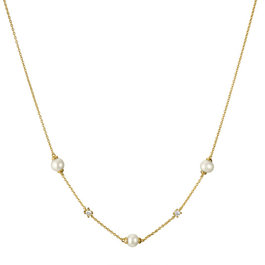 THOMAS SABO náhrdelník Pearls and white zirconia náhrdelník KE2120-M01-14