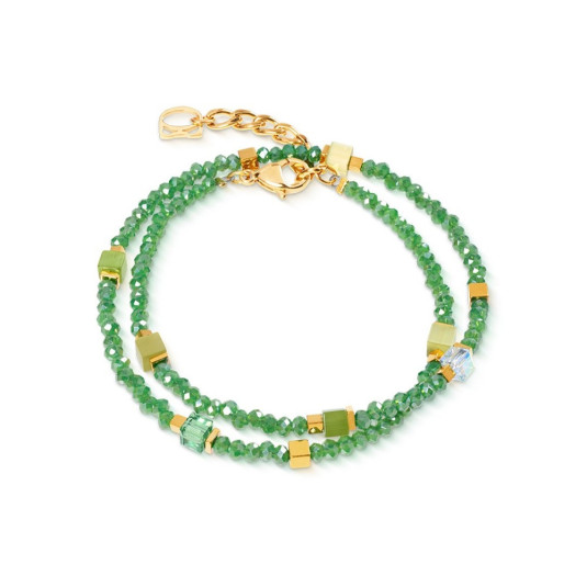 COEUR DE LION náramek GeoCUBE Joyful Colours Flex gold-green náramek 4460-30-0516