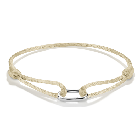 THOMAS SABO CONNECT strieborný náramok Textile Bracelet Beige C1210-001-19