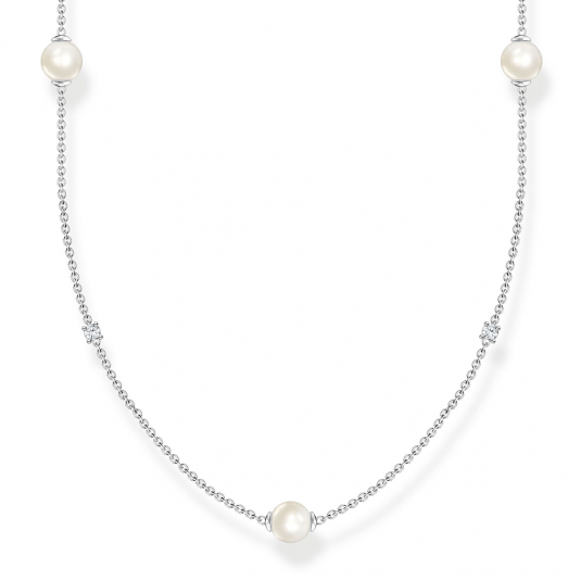 THOMAS SABO náhrdelník Pearl with white stones silver náhrdelník KE2125-167-14