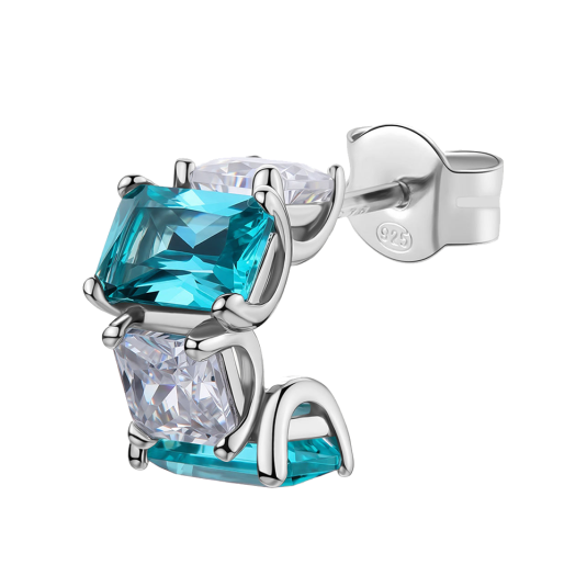 BROSWAY stříbrná kusová náušnice Fancy Aqua Green náušnice BWFAG14