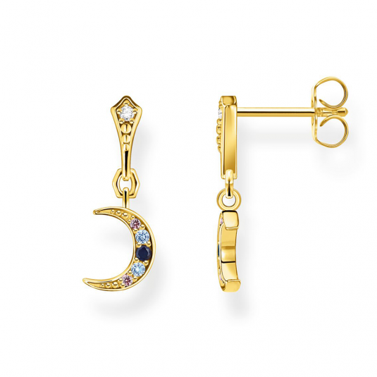THOMAS SABO náušnice Royalty moon with stones gold náušnice H2204-959-7