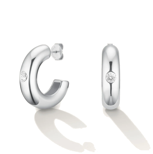 ROSEFIELD ocelové náušnice Solitaire Hoops náušnice JEBCS-J1201