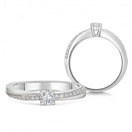 SOFIA DIAMONDS zlatý zásnubní prsten s diamanty 0,16ct a 0,09ct H/SI3 prsten CK50013131855