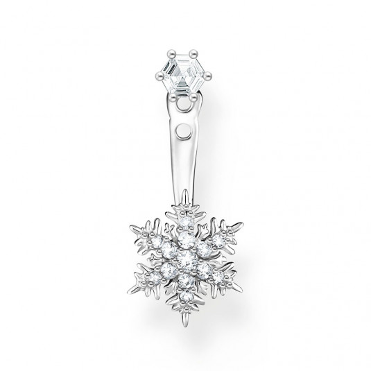 THOMAS SABO kusová náušnica Snowflake with white stones H2255-051-14