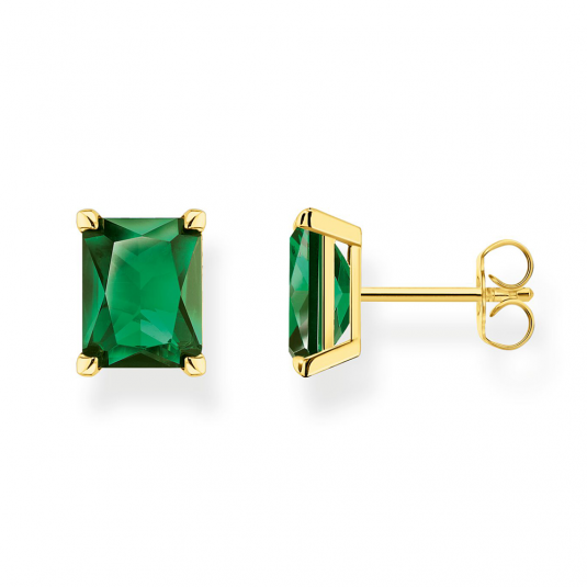 THOMAS SABO náušnice Green stone gold náušnice H2201-472-6