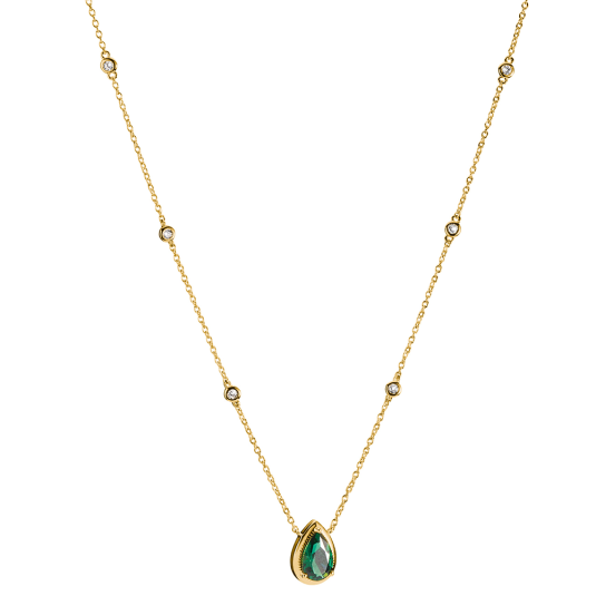 THOMAS SABO náhrdelník Green Teardrop Stone náhrdelník KE2331-971-6