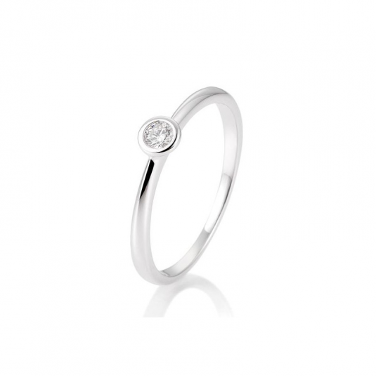 SOFIA DIAMONDS prsten z bílého zlata s diamantem 0,10 ct prsten BE41/85127-9-W