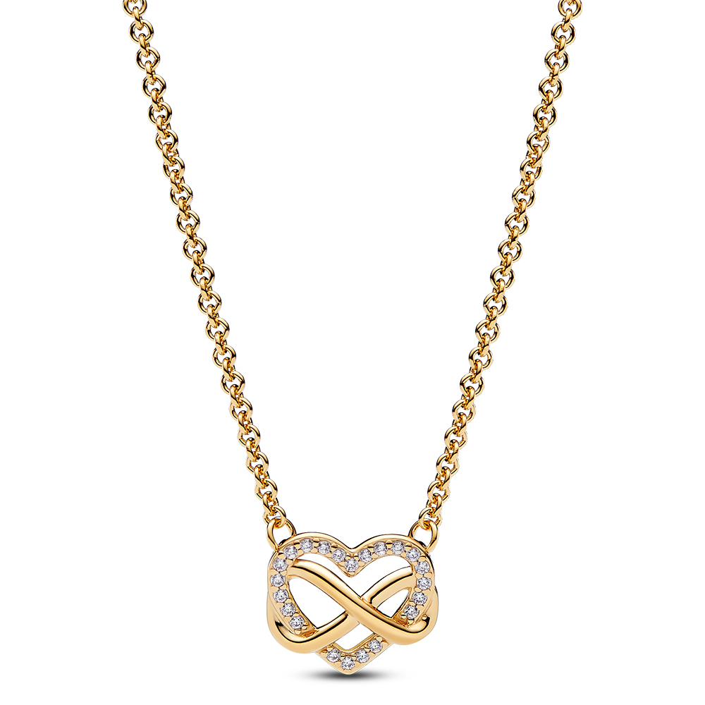Pandora necklace two hearts deals