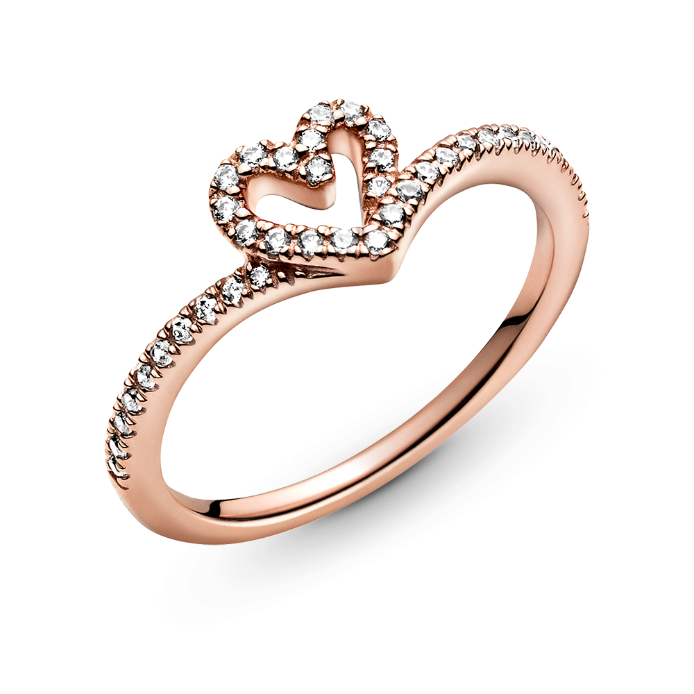 PANDORA Rose prsten Trblietavý véčkový so srdiečkom M-189302C01 ...
