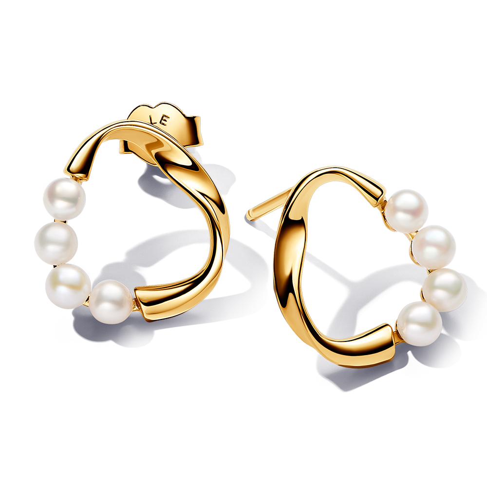 pandora pozlátené náušnice 263276C01