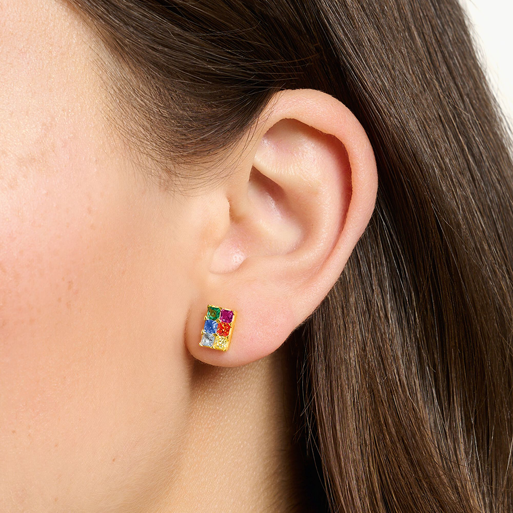 THOMAS SABO earrings Colorful stones pave gold M H2251 996 7