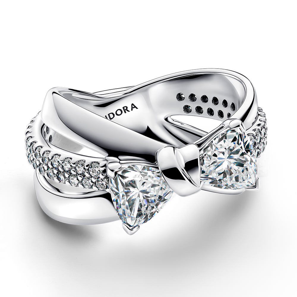 Pandora silver bow ring on sale