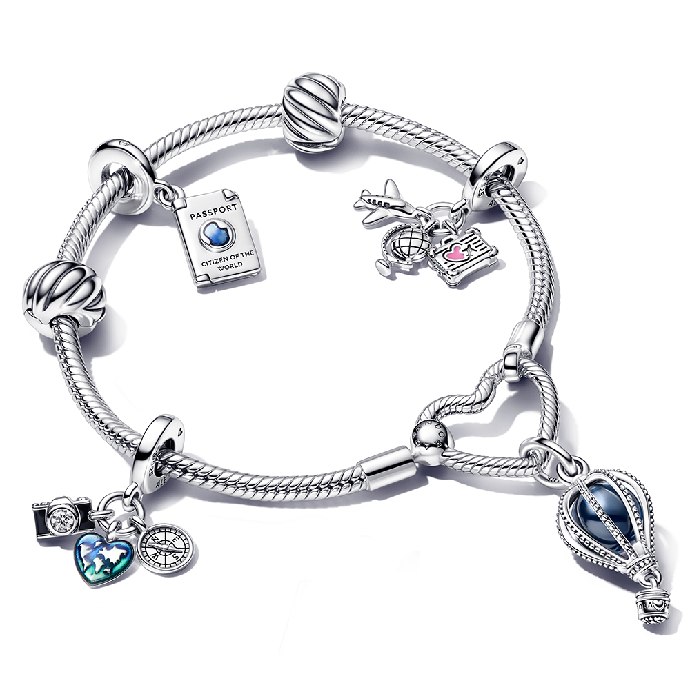 pandora vyskladaný náramok 599539C00+798064NMB+792703C01+792680C01+799435C01+2x791752