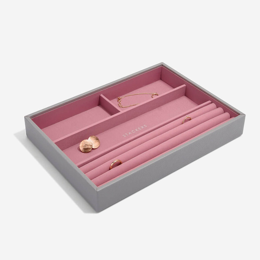 Womens Stackers Classic Jewellery Box Blush Pink/Grey